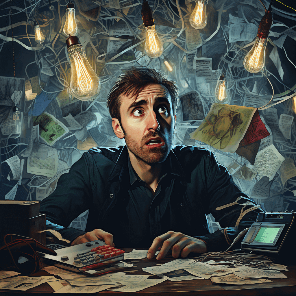 Les systèmes CVC peuvent-ils aider à réduire les factures d'énergie dans un condo? Homme observant des factures énergétiques, éclairage éco.