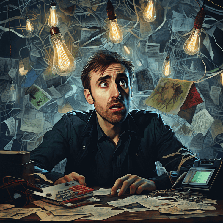 Les systèmes CVC peuvent-ils aider à réduire les factures d'énergie dans un condo? Homme observant des factures énergétiques, éclairage éco.