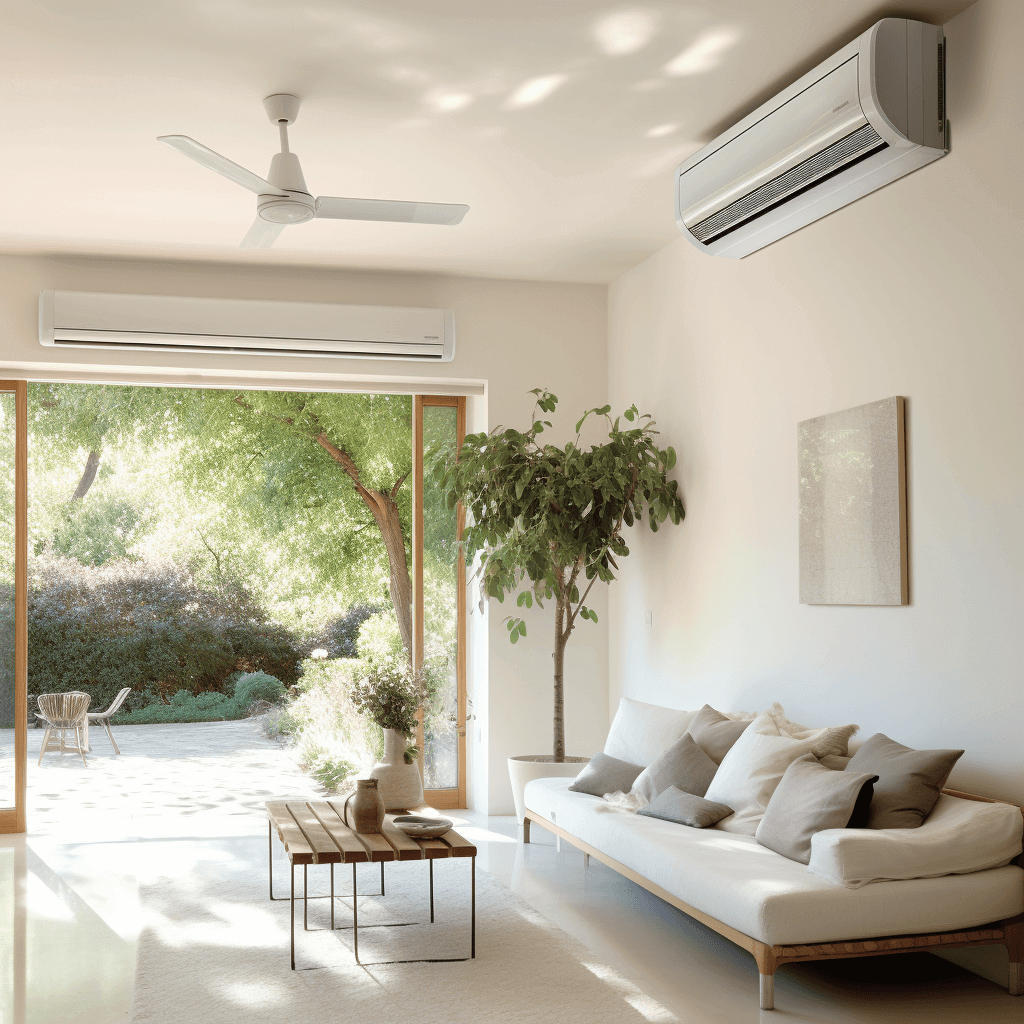 climatiseur mural dans un salon moderne pour démontrer quelle taille de pièce un climatiseur mural peut-il refroidir?