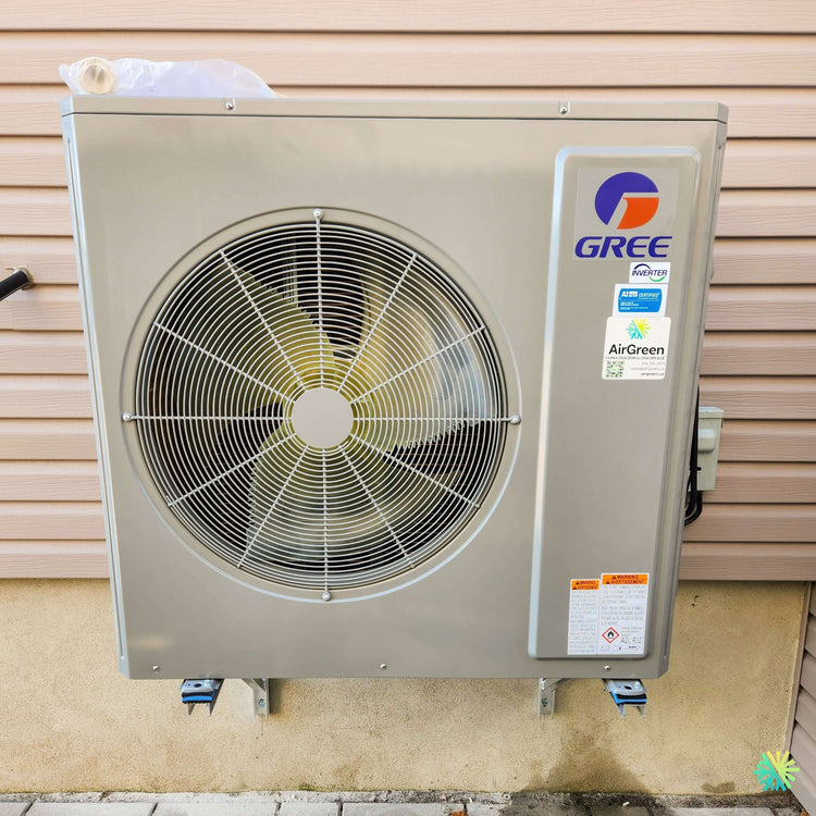 Installation d’une thermopompe centrale GREE Inverter R32 à Mercier–Hochelaga-Maisonneuve, Montréal : une réalisation AirGreen compacte, propre et adaptée aux maisons urbaines