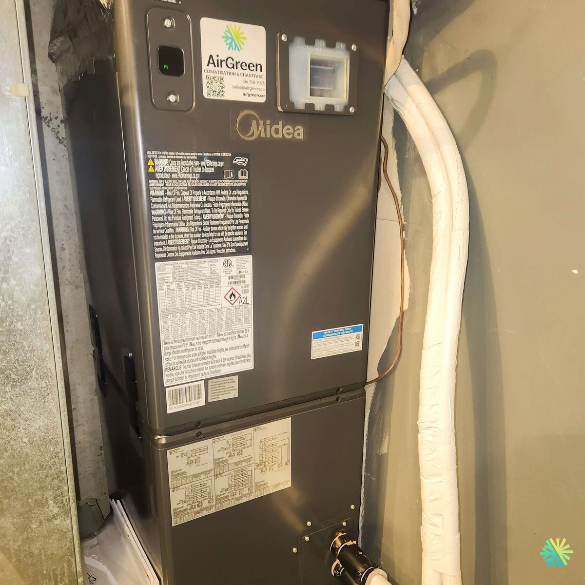 Installation d’une Fournaise Électrique MIDEA EVOX G3 2 Tonnes avec Système Central Air Handler à Lachine