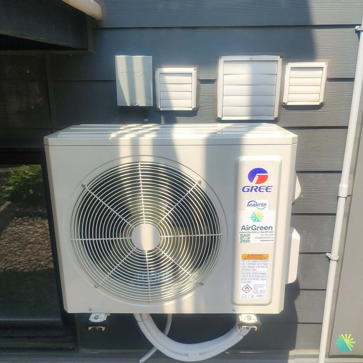 Installation of a Gree (Inverter R32) wall-mounted heat pump in Rosemont–La Petite-Patrie