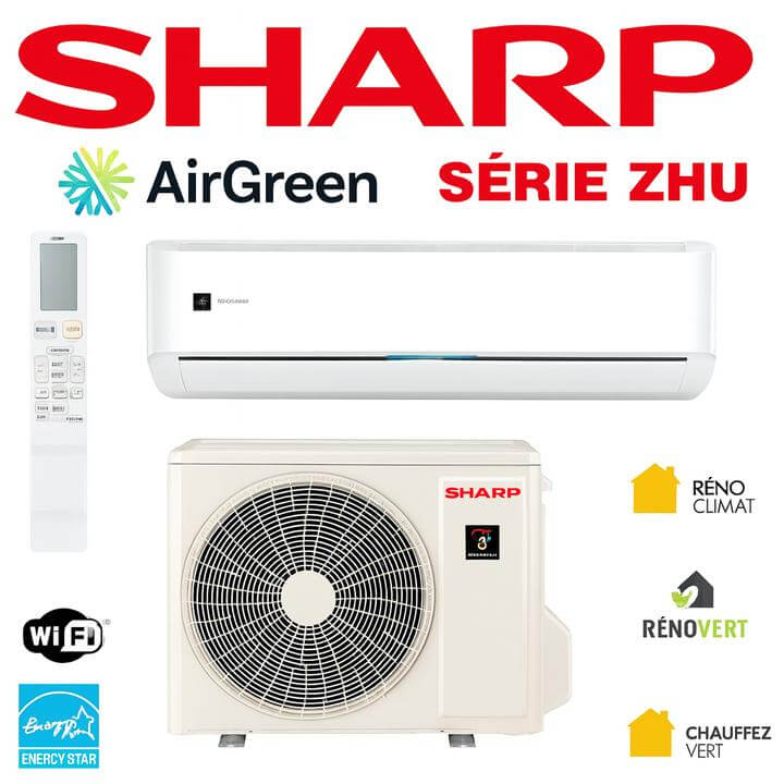 Installation d'une Thermopompe Murale Sharp ZHU à Verdun, Montréal sur mur en briques