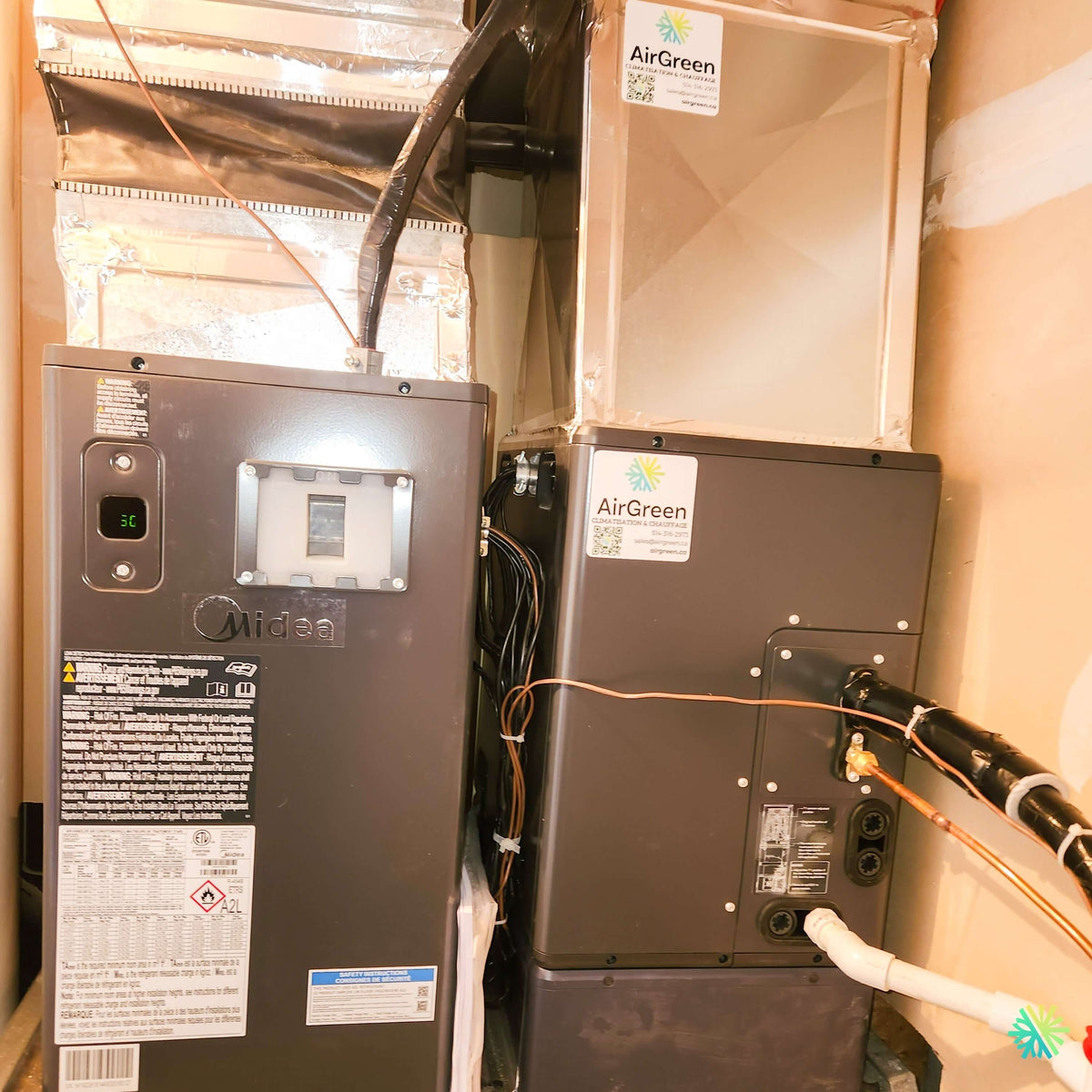 Installation of a MIDEA EVOX G3 electric furnace in Blainville, on Montreal’s North Shore