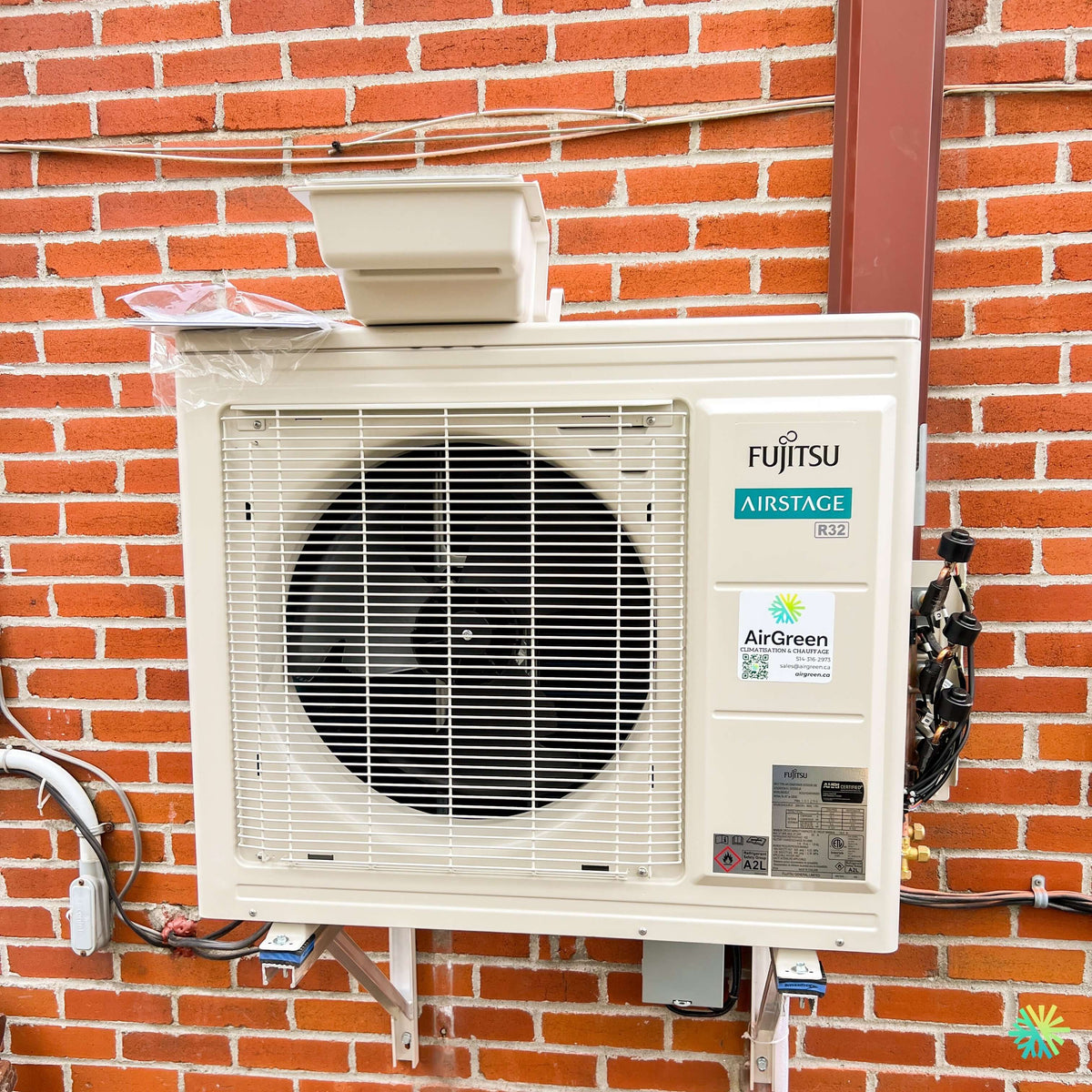 Installation d’une thermopompe murale FUJITSU AIRSTAGE ORION XLTH+ à Saint-Liboire, en Montérégie