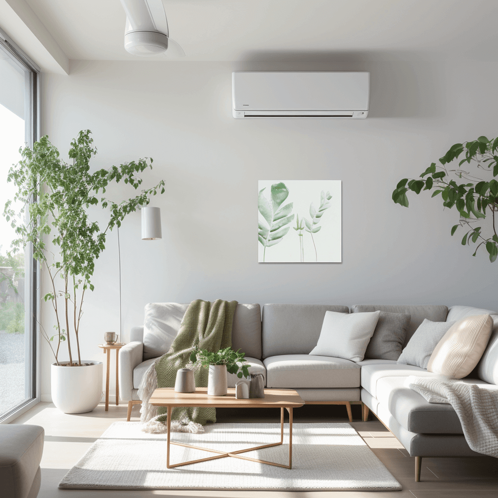 Moderne salon avec système CVC montrant comment les systèmes CVC peuvent-ils réduire les niveaux d'humidité dans les unités de condo individuelles?