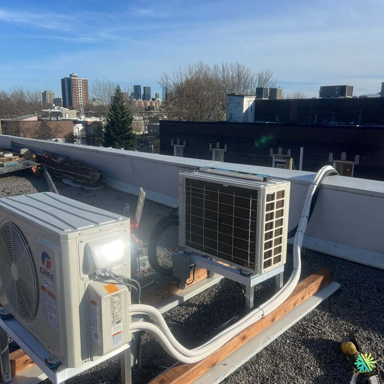 Installation d’une thermopompe centrale GREE Flexx Ultra R32 à Rosemont–La Petite-Patrie