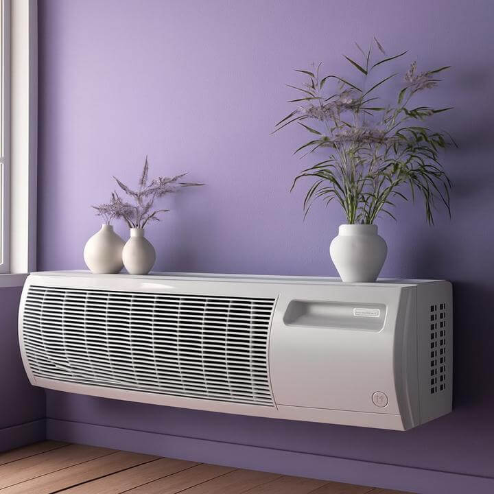 Image d'une unité PTAC moderne, explorant "Quelle est l'efficacité énergétique des unités PTAC?" avec un design élégant.