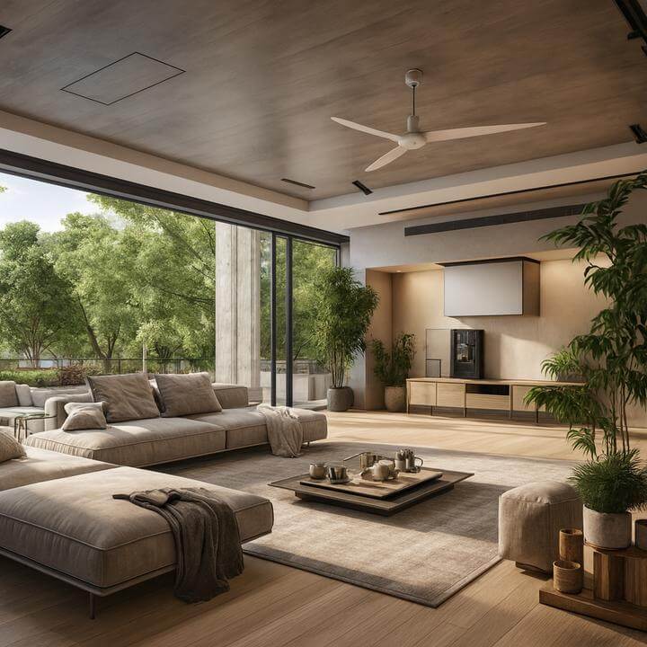 Condo intérieur moderne illustrant comment les systèmes CVC affectent-ils la qualité de l'air intérieur des condos.