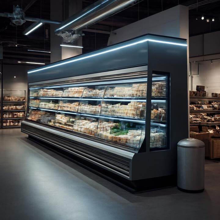 Vue d'une unité de réfrigération commerciale moderne, illustrant "Que dois-je prendre en compte lors du remplacement d'une vieille unité de réfrigération commerciale?"