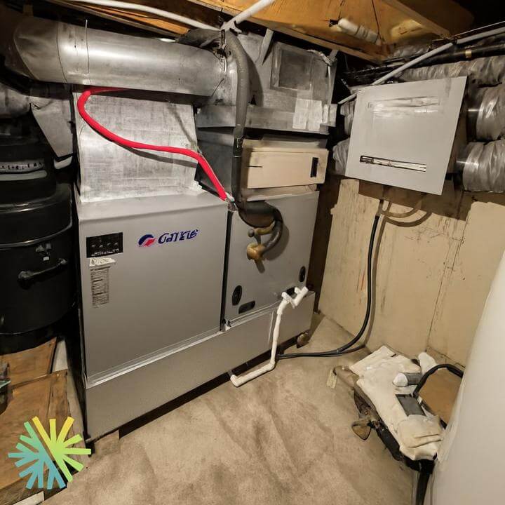 Installation d'un système central complet Gree Unix à Rosemont–La Petite-Patrie, Montréal en sous-sol compact.