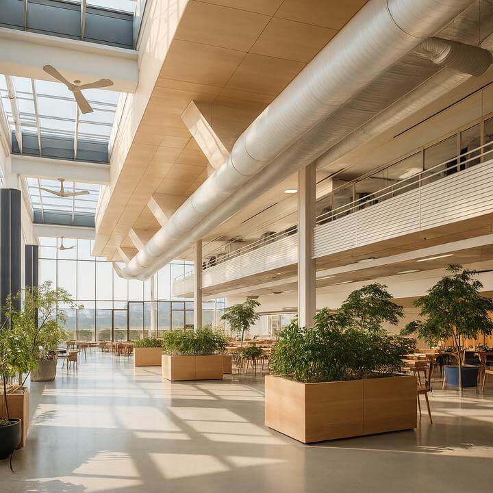 Système de ventilation dans un espace commercial moderne - Comment déterminer la taille appropriée du système de ventilation pour mon espace commercial?