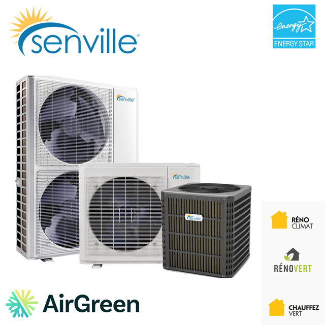 Thermopompe centrale Senville installée par AirGreen