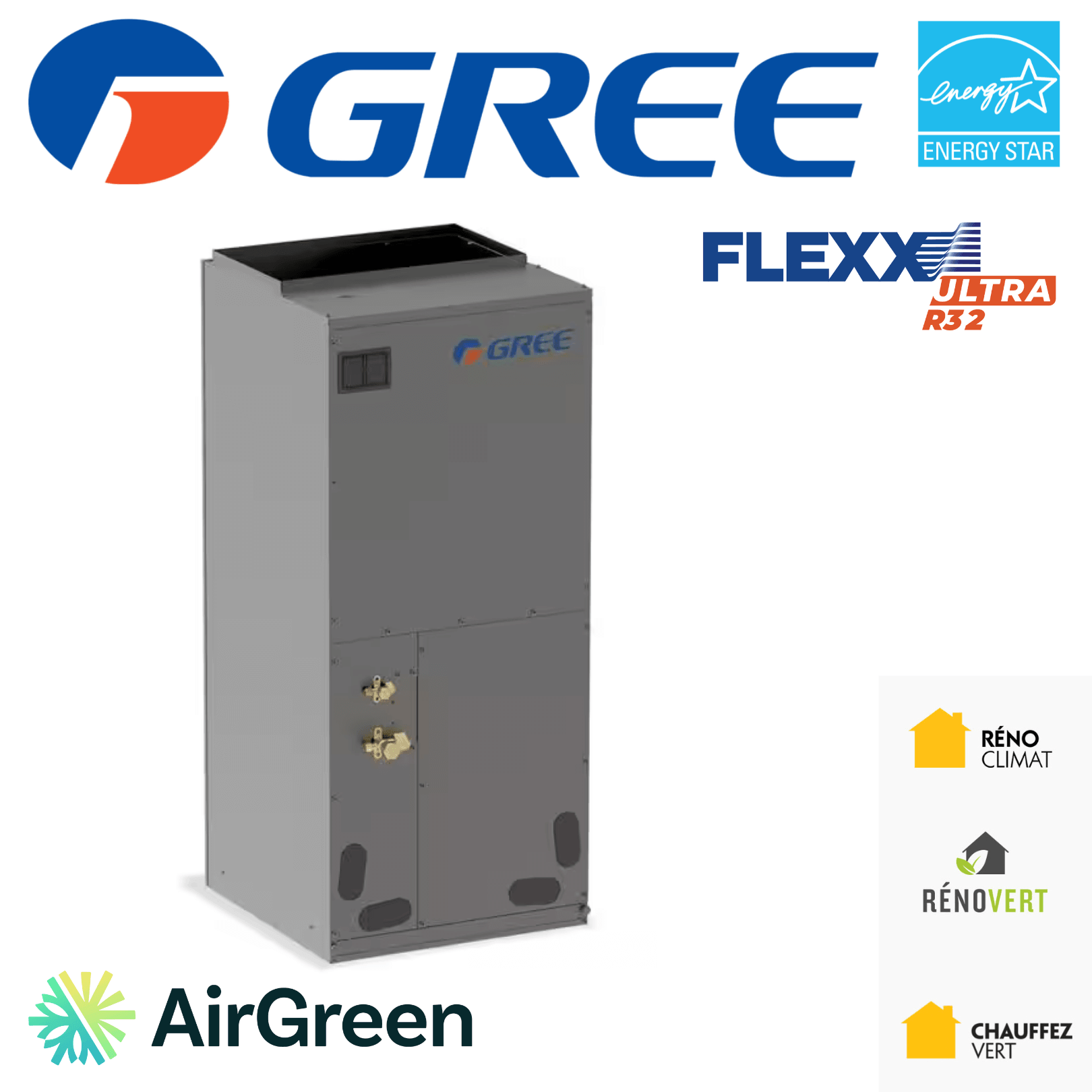 Fournaise Électrique GREE FLEXX ULTRA R32 | Distribuée par TTI CLIMATISATION