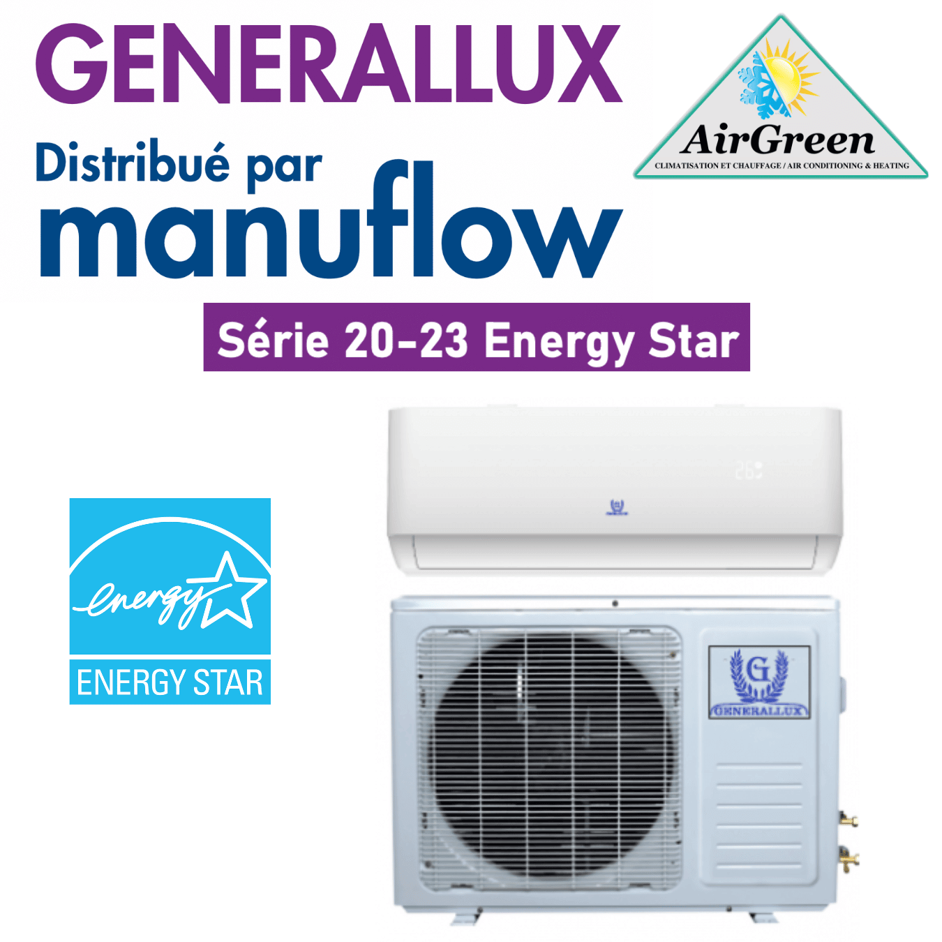 Thermopompe Murale GENERALLUX MANUFLOW 23 SEER