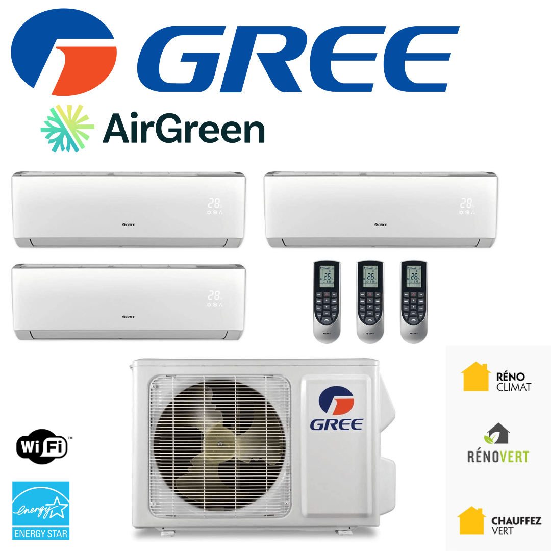 Gree Triple Zone Mini Split | Montréal, Laval, Rive Sud & Nord ...
