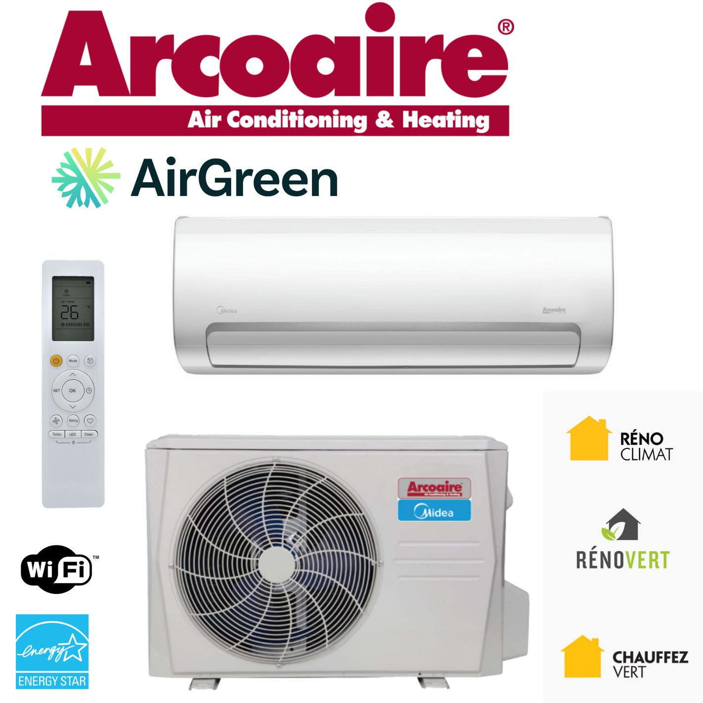 Thermopompe Murale ARCOAIRE | MONTRÉAL, LAVAL, LONGUEUIL, RIVE SUD, RIVE NORD