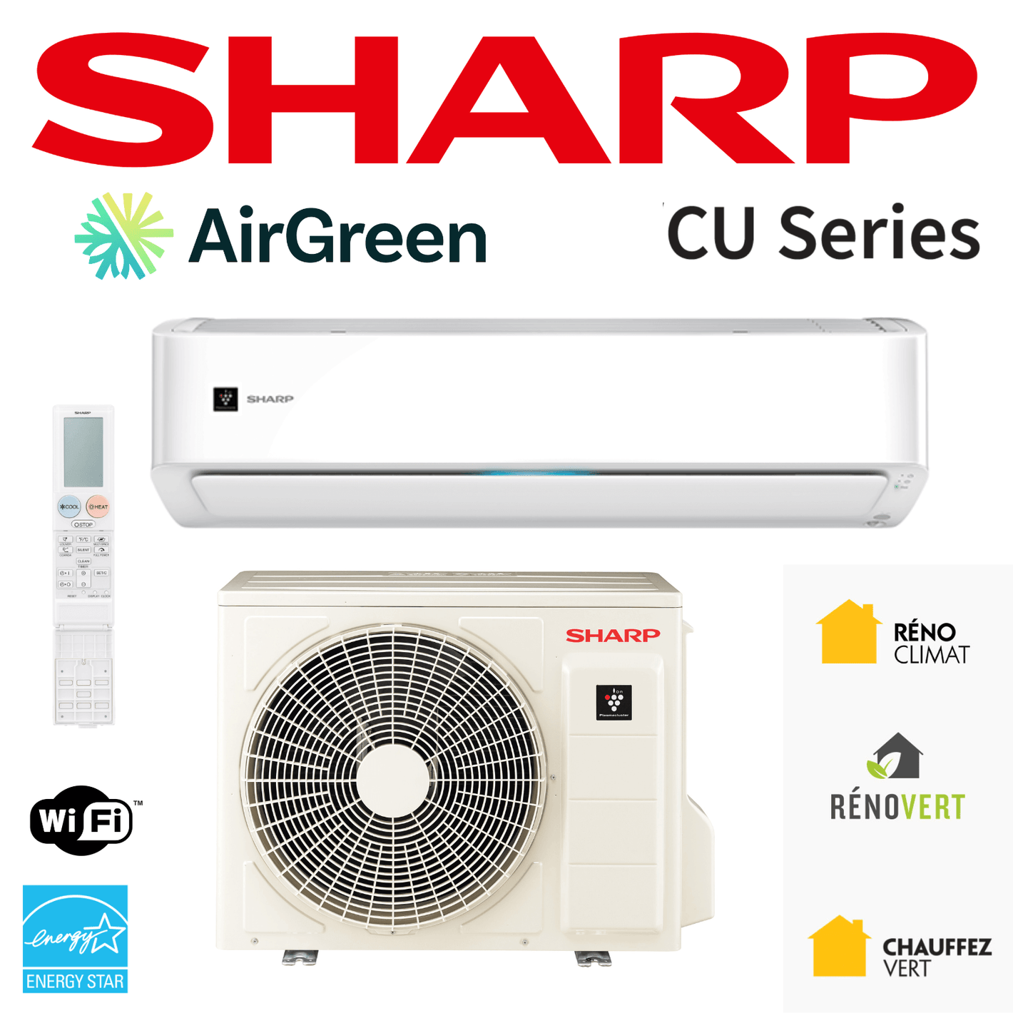 Thermopompe Murale Sharp CU | Installation Montréal, Laval, Rive Sud