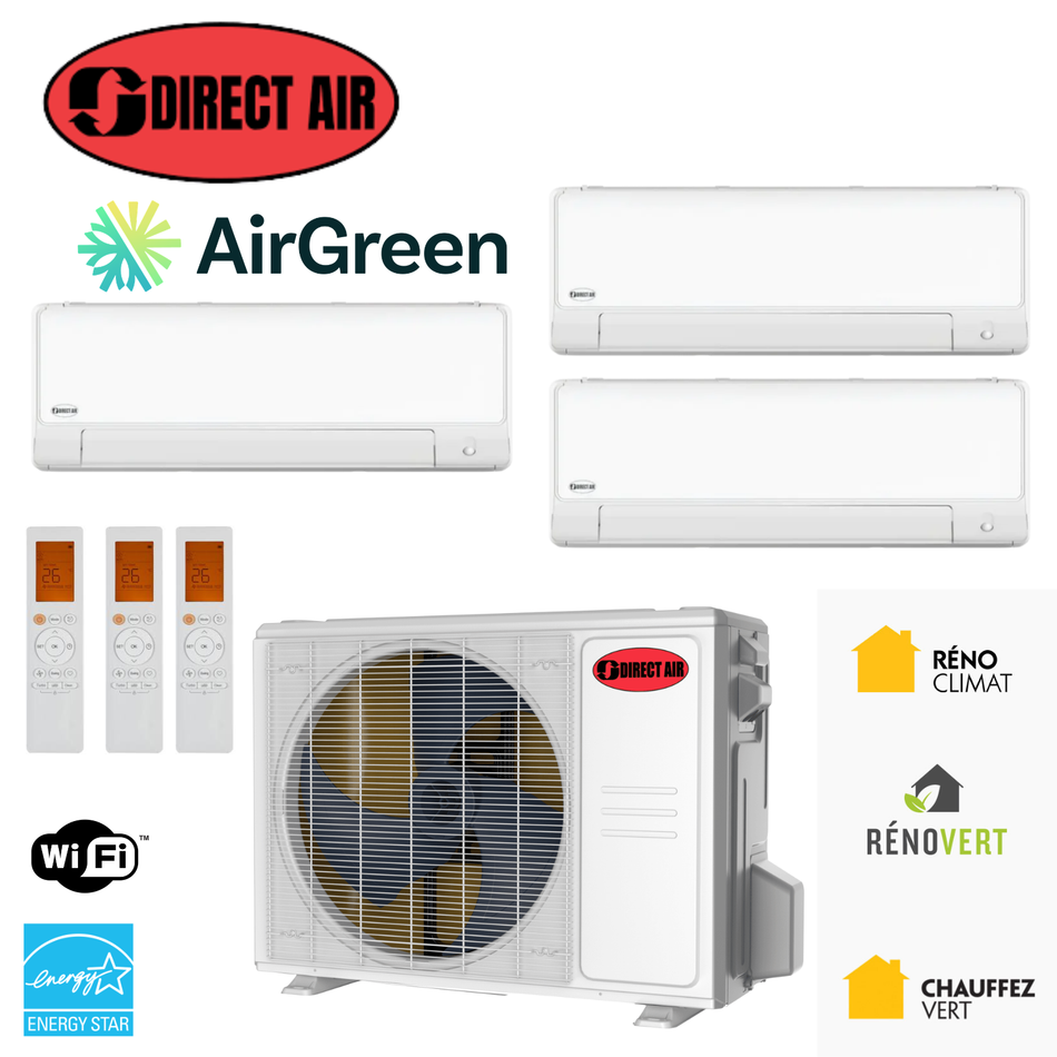 Thermopompe 3-Zones DIRECT AIR | Installation à Montréal, Laval, Longueuil, Rive Sud & Rive Nord