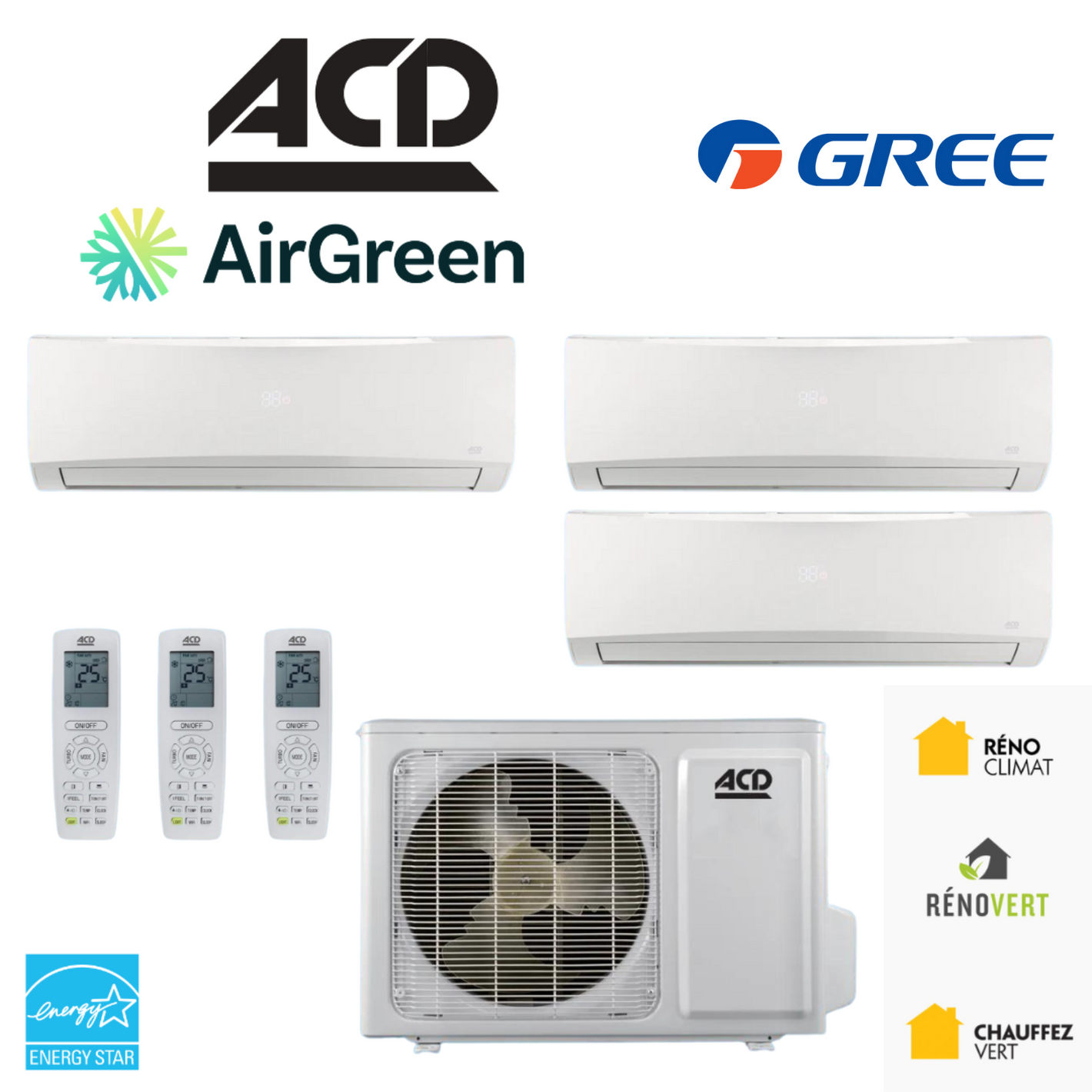 Thermopompe TripleZone ACD MPD | Installation à Montréal, Laval, Longueuil, Rive Sud & Rive Nord