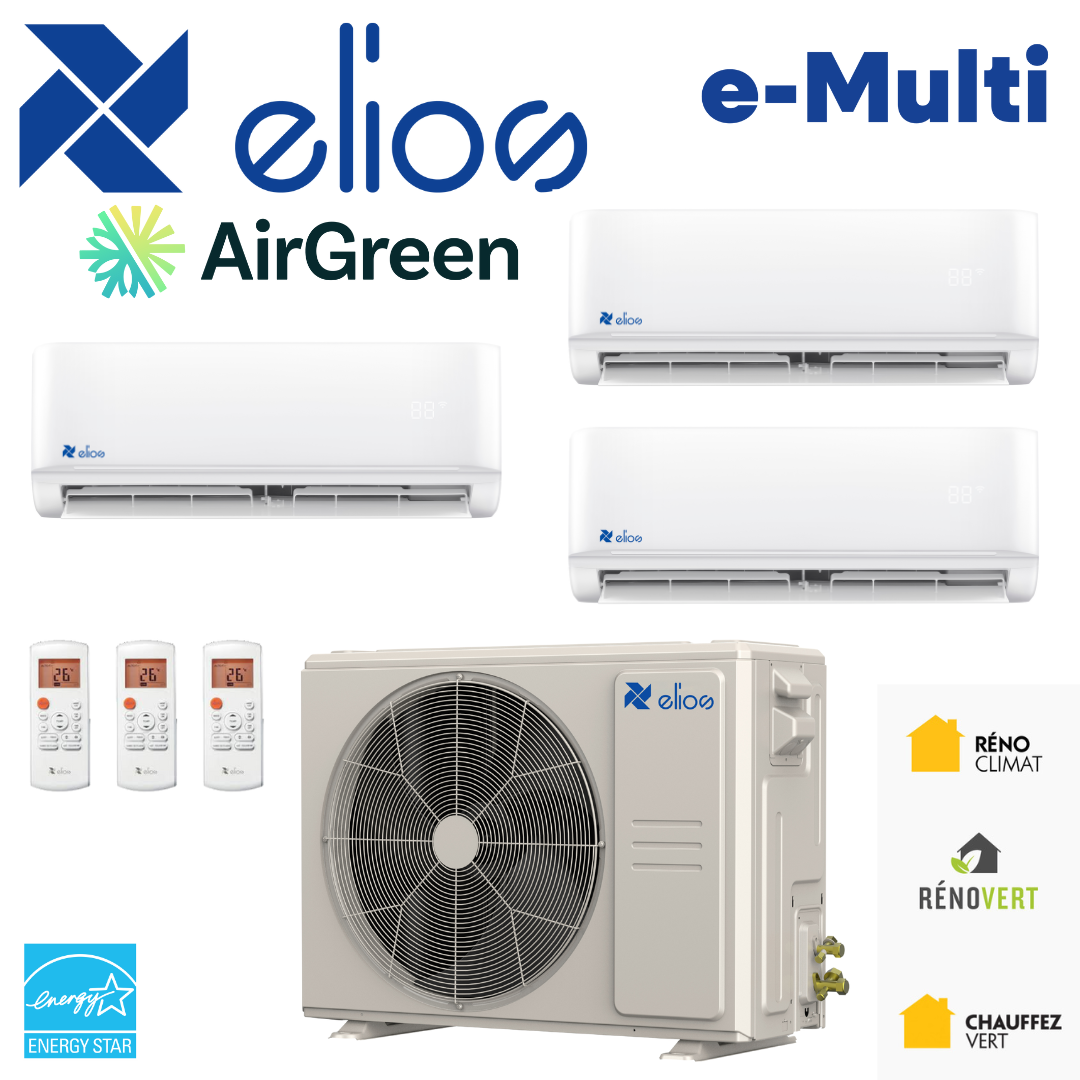 Thermopompe 3-Têtes ELIOS e-MULTI | Installation à Montréal, Laval, Longueuil, Rive Sud et Rive Nord