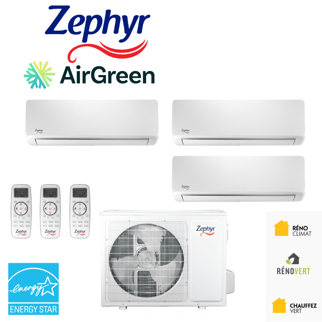 Installation Thermopompe Zephyr | 3-Zones | Montréal, Laval, Longueuil, Rive Sud & Rive Nord