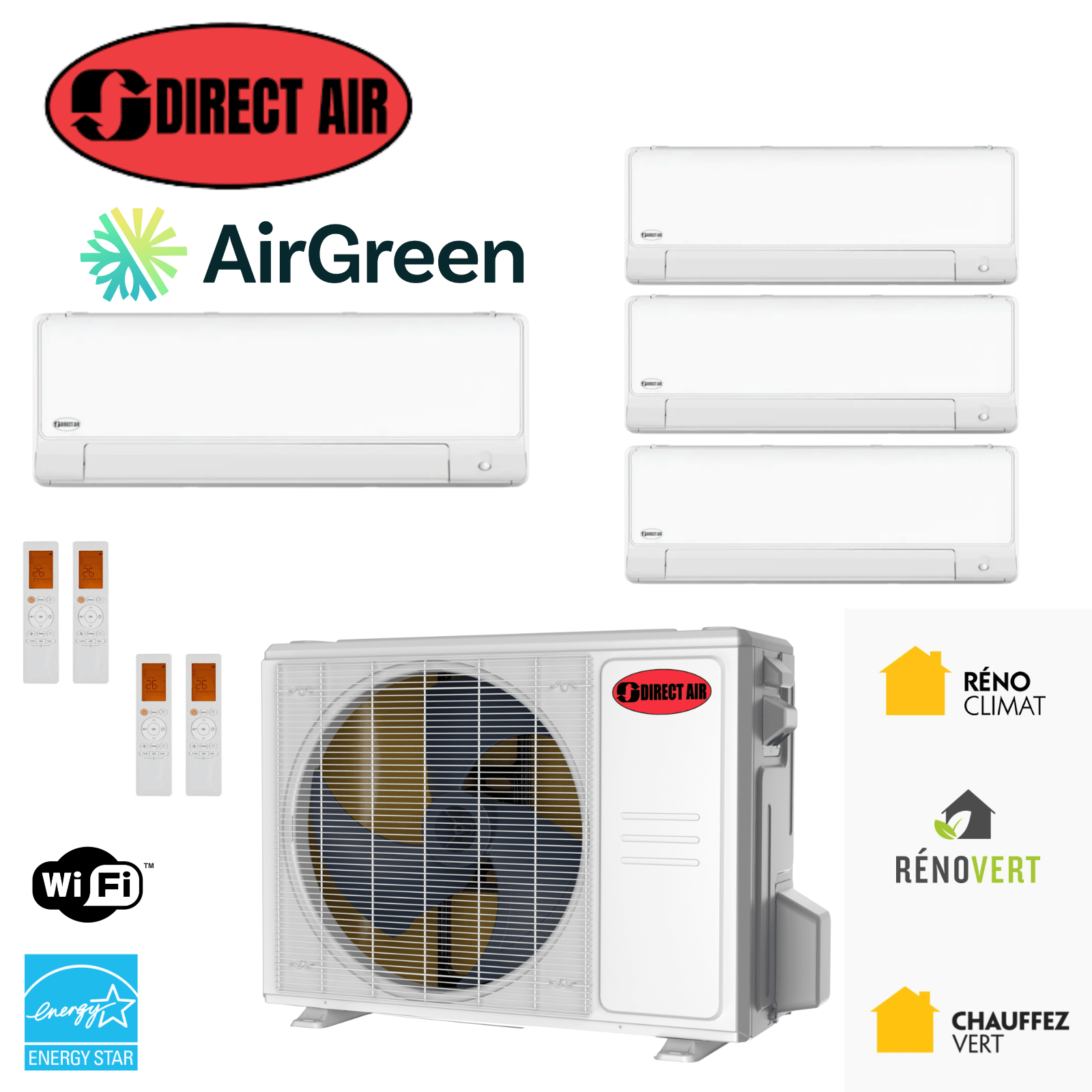 Thermopompe 4-Zones DIRECT AIR | Installation à Montréal, Laval, Longueuil, Rive Sud & Rive Nord