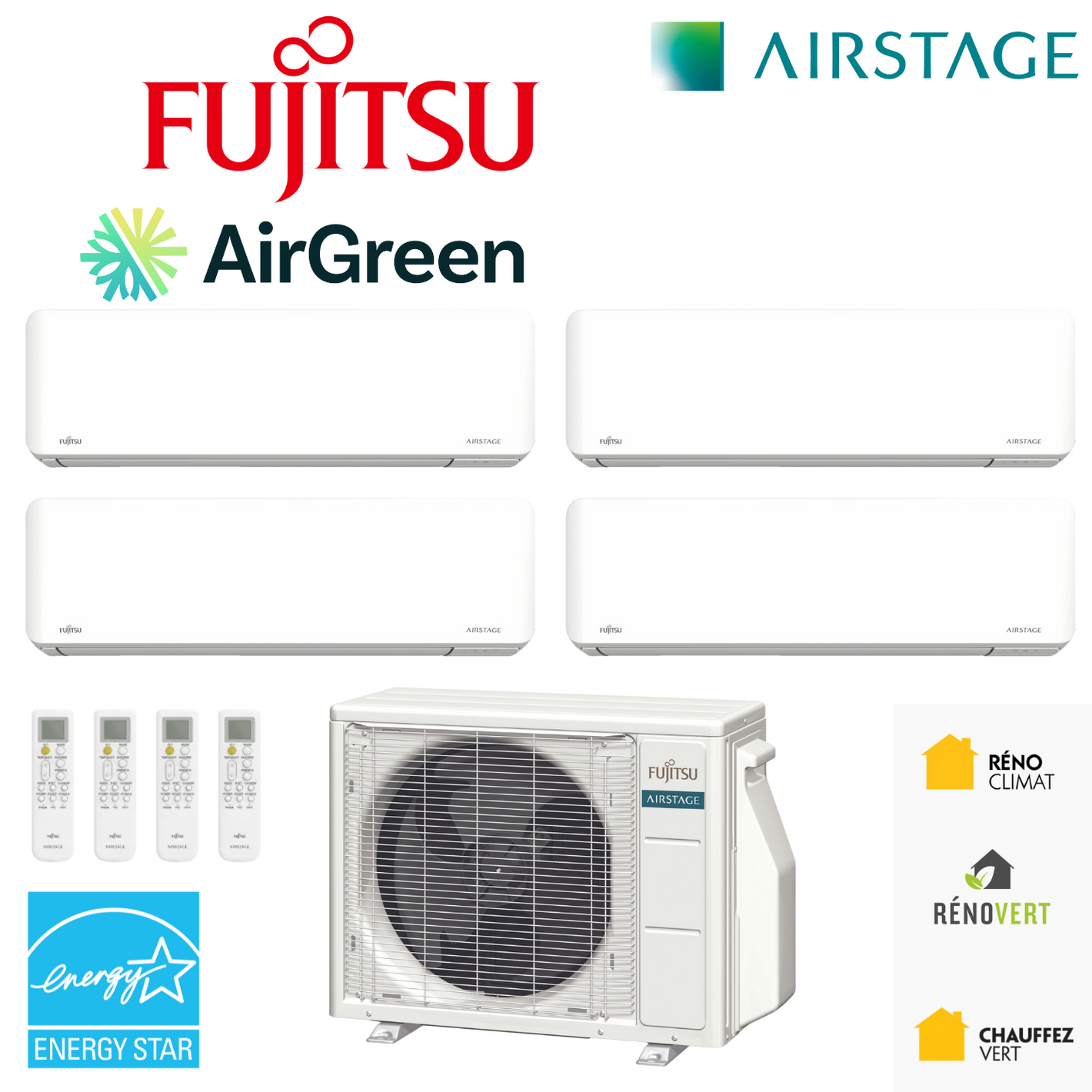 Thermopompe 4-Zones Fujitsu | Installation Montréal, Laval, Longueuil, Rive Sud & Rive Nord
