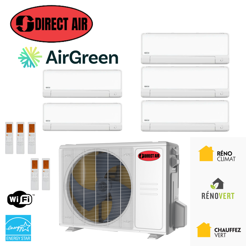 Thermopompe 5-Zones DIRECT AIR | Installation à Montréal, Laval, Longueuil, Rive Sud & Rive Nord