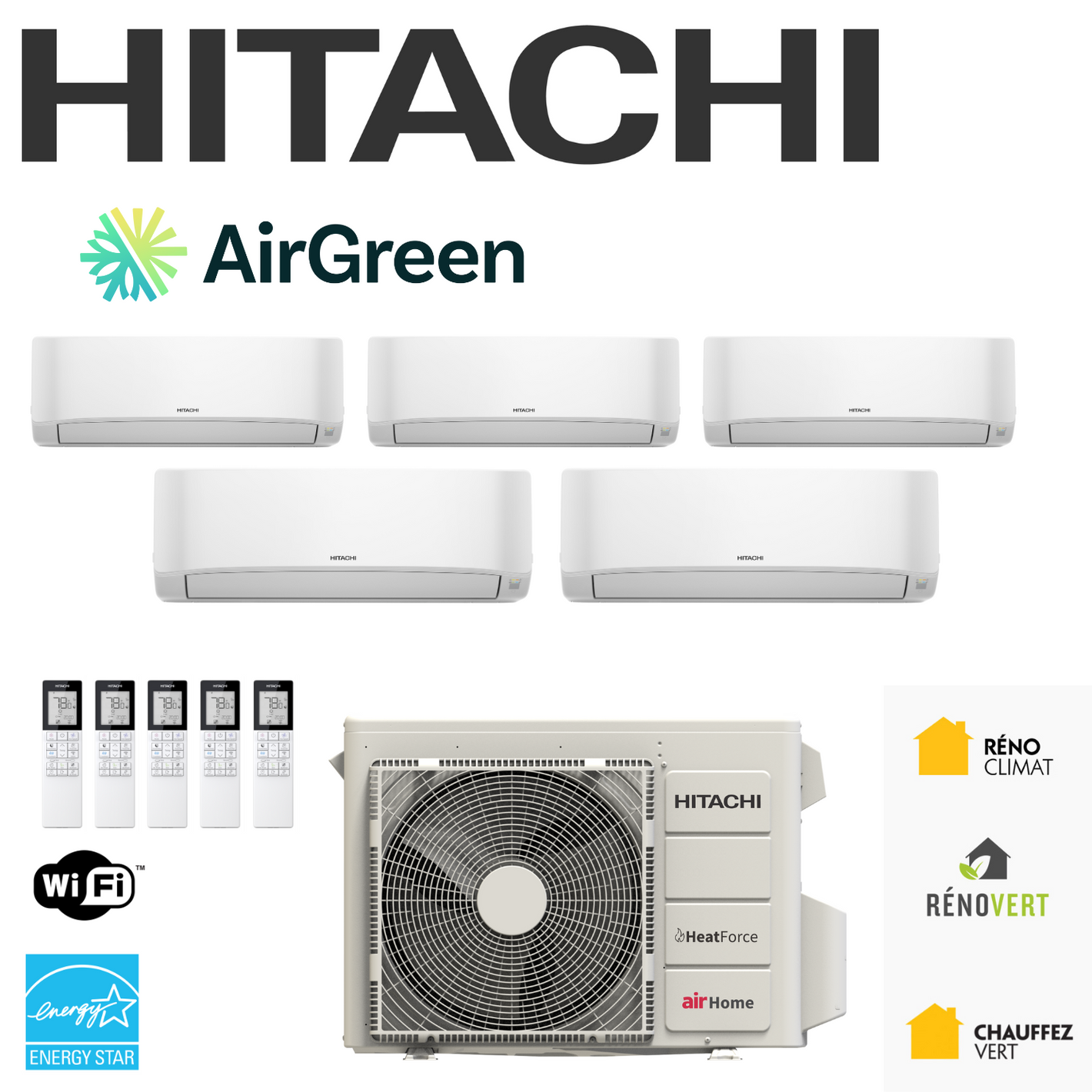 Thermopompe Multi Zone HITACHI | Installation à Montréal, Laval, Longueuil, Rive Sud et Rive Nord