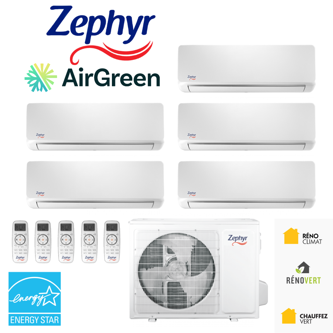 Installation Thermopompe Zephyr | 5-Zones | Montréal, Laval, Longueuil, Rive Sud & Rive Nord