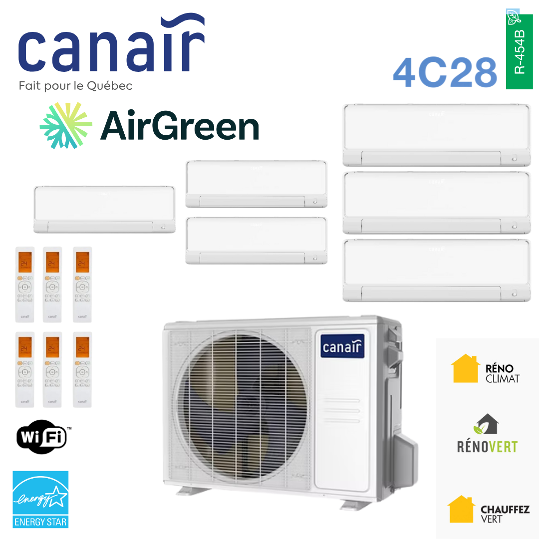 Thermopompe 6-Zones CANAIR | Installation à Montréal, Laval, Longueuil, Rive Sud & Rive Nord