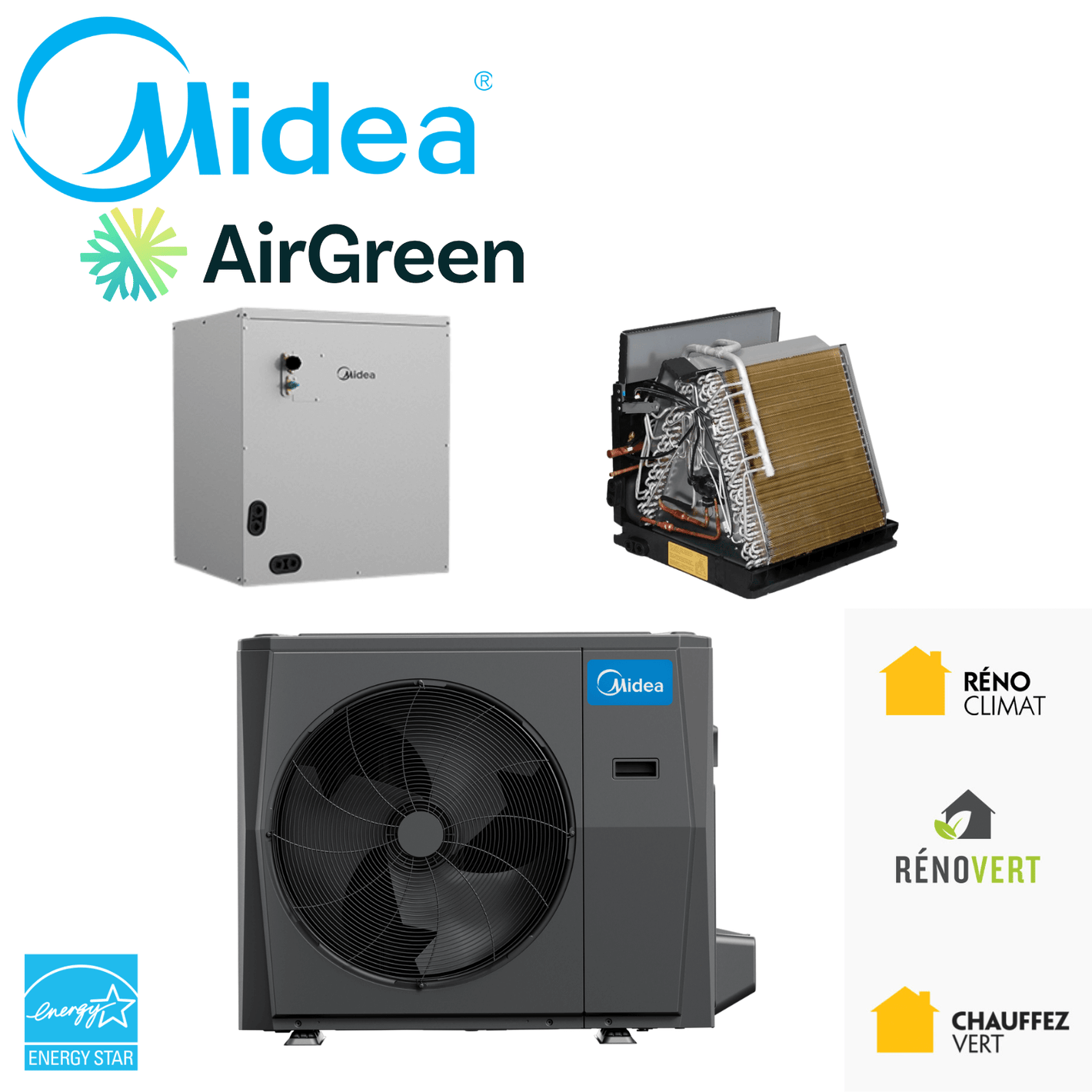 Thermopompe Centrale "ADD-ON" MIDEA | Installation Grand Montréal & Montérégie