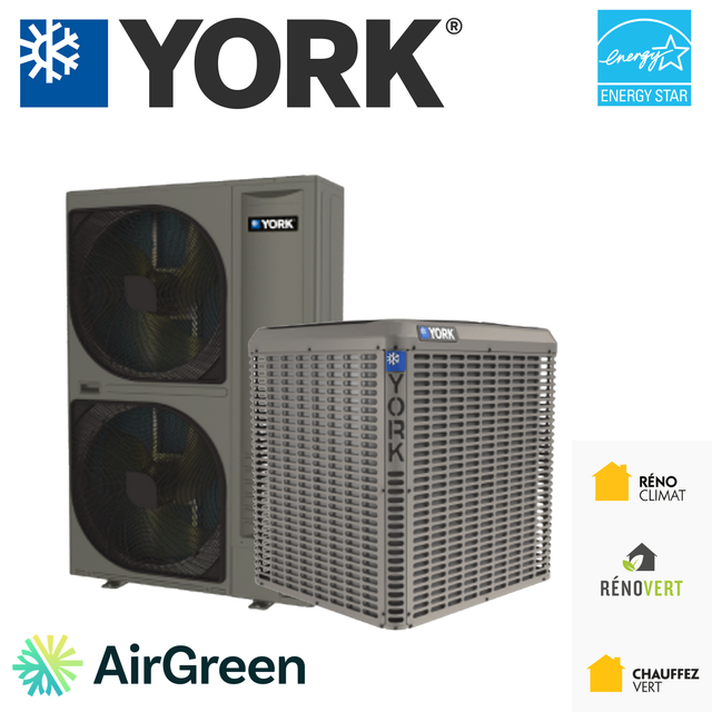Thermopompe centrale York installée par AirGreen