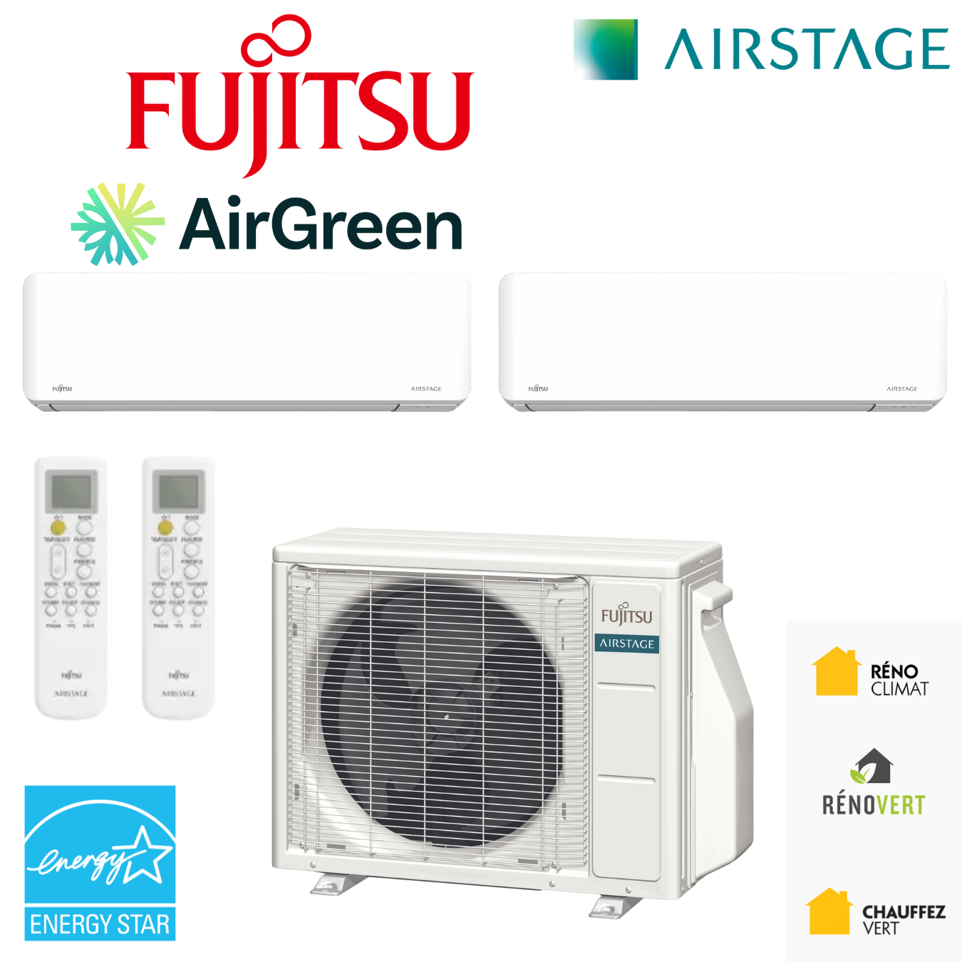 Thermopompe DoubleZone Fujitsu | Installation Montréal, Laval, Longueuil, Rive Sud & Rive Nord