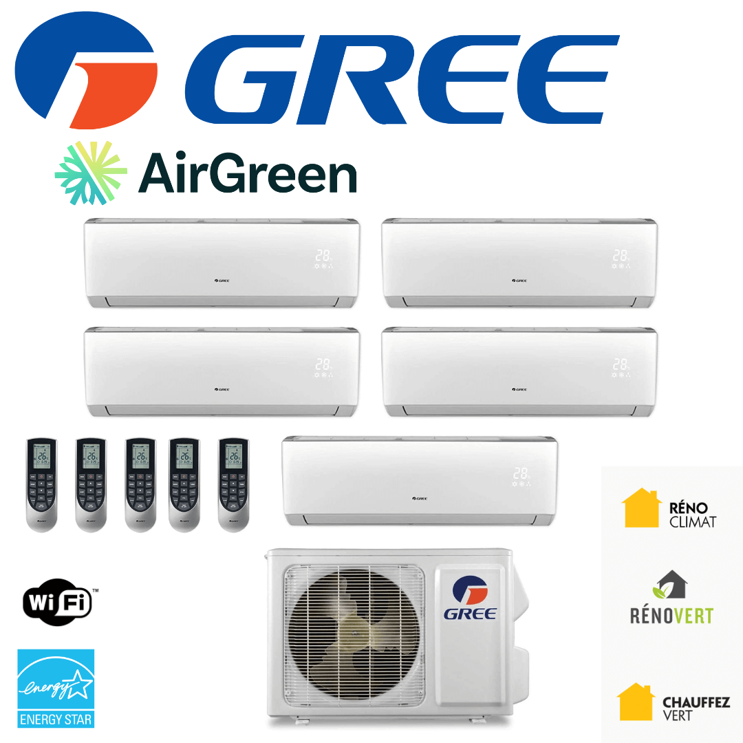Thermopompe Multi Zone GREE | Installation à Montréal, Laval, Longueuil, Rive Sud et Rive Nord