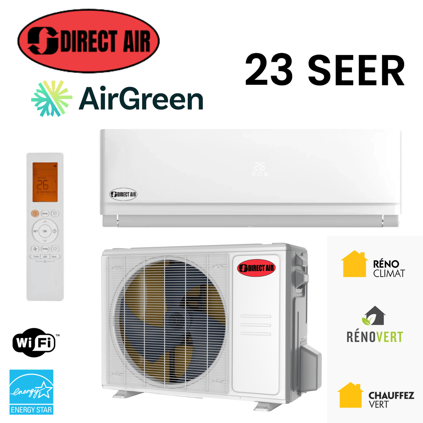 Thermopompe Murale DirectAir 23 SEER | R410a - Montréal & Montérégie