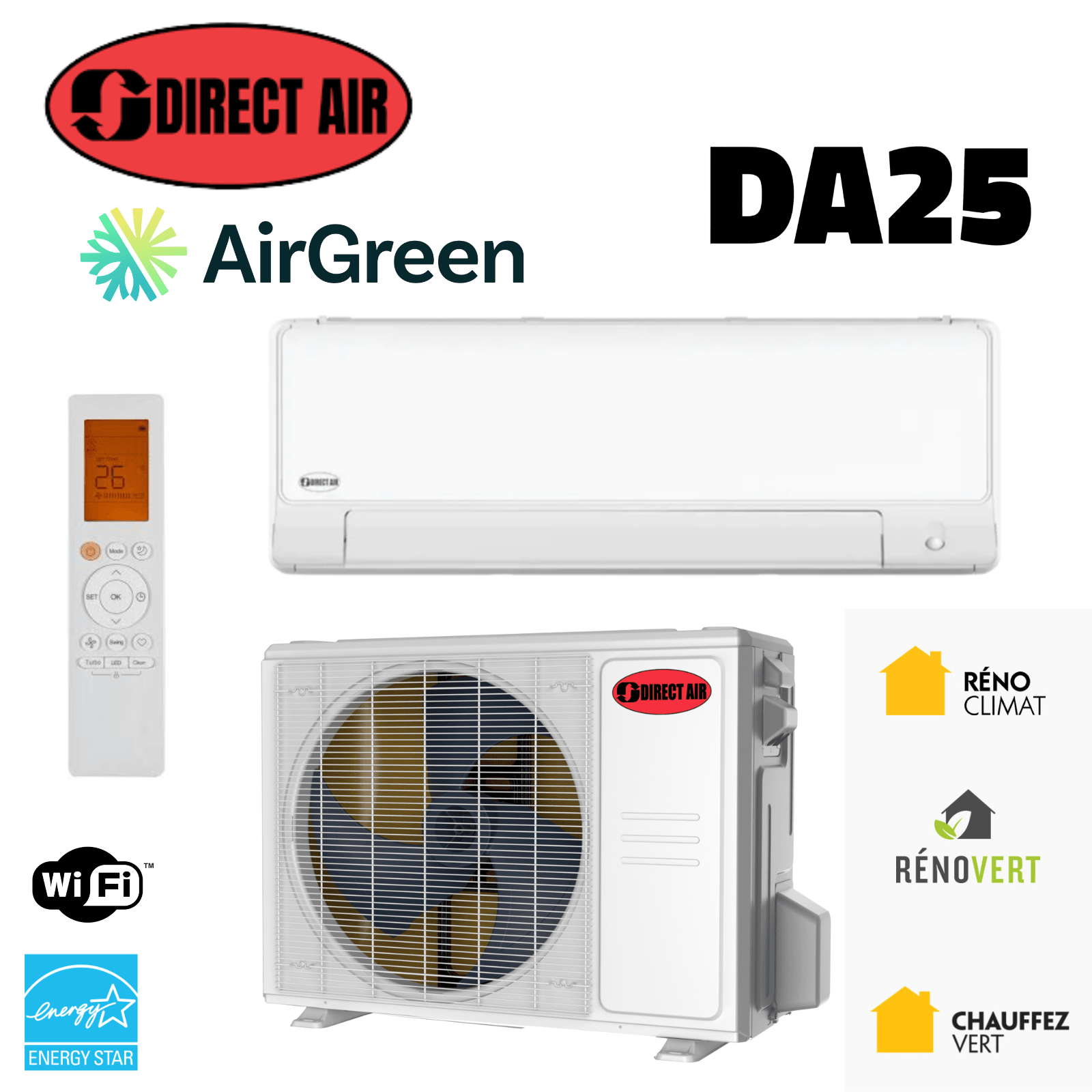 Thermopompe Murale DirectAir DA25 | R410a - Montréal & Montérégie