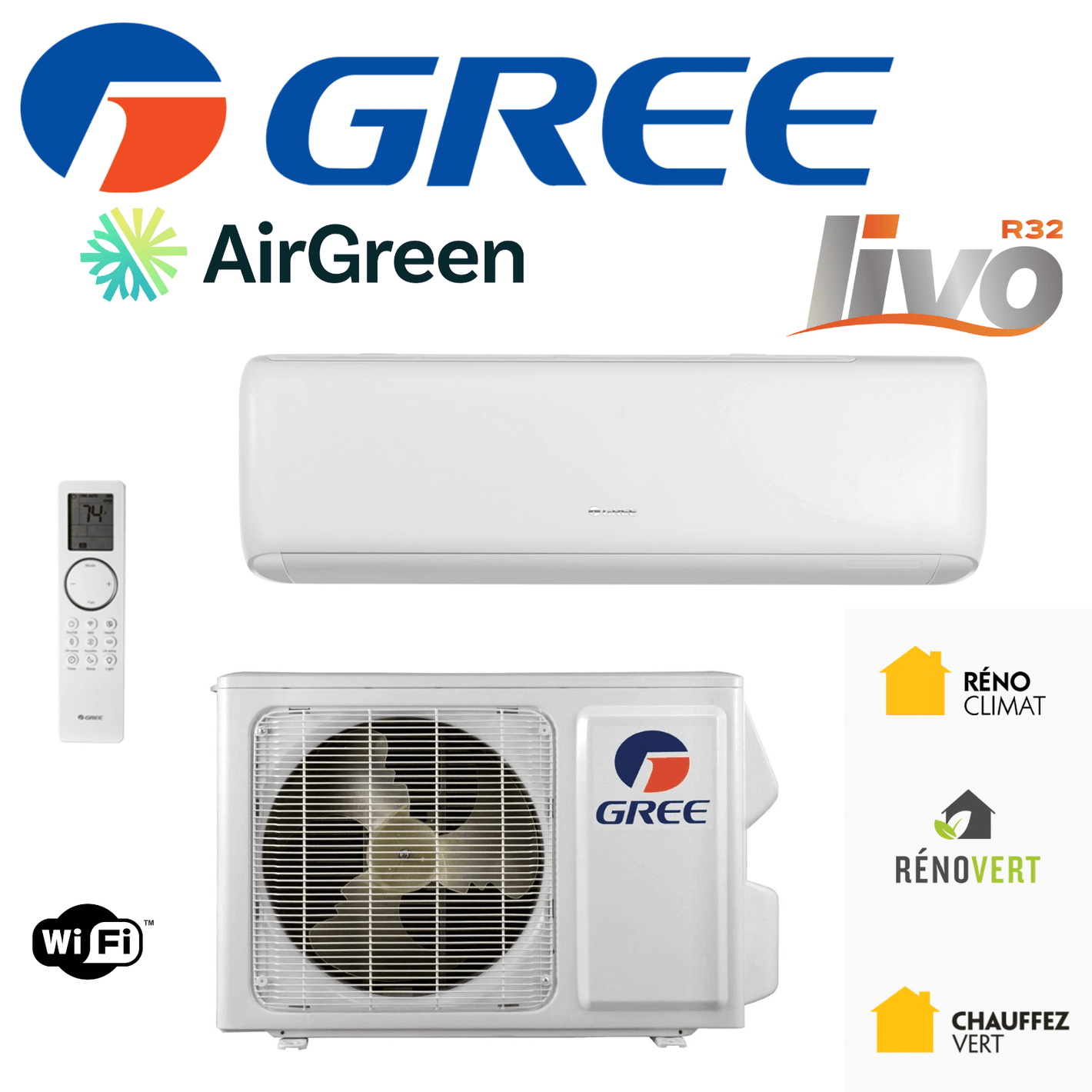 Thermopompe Gree LIVO R32 | Montréal, Laval, Longueuil, Rive Sud & Rive Nord