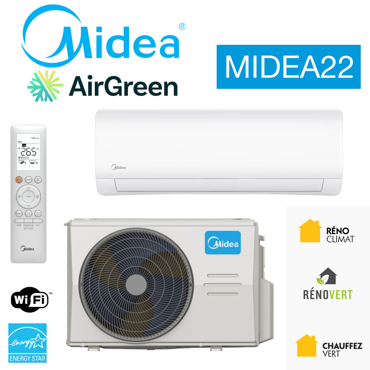 Mini Split MIDEA22 | Montréal, Laval, Rive Sud, Rive Nord