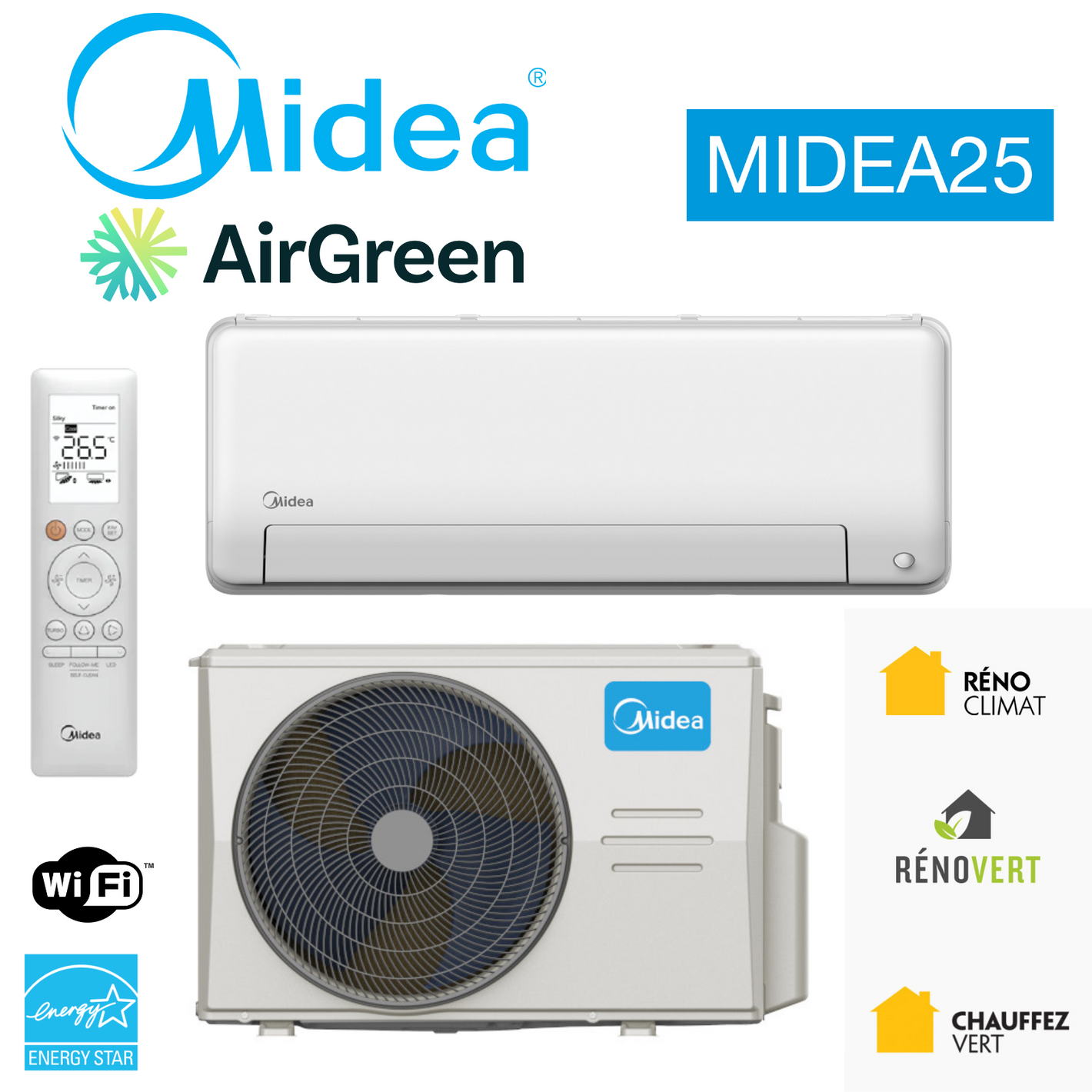 Mini Split MIDEA25 | Montréal, Laval, Rive Sud, Rive Nord
