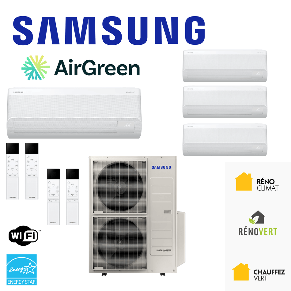 Thermopompe 4-Têtes SAMSUNG | Installation à Montréal, Laval, Longueuil, Rive Sud et Rive Nord