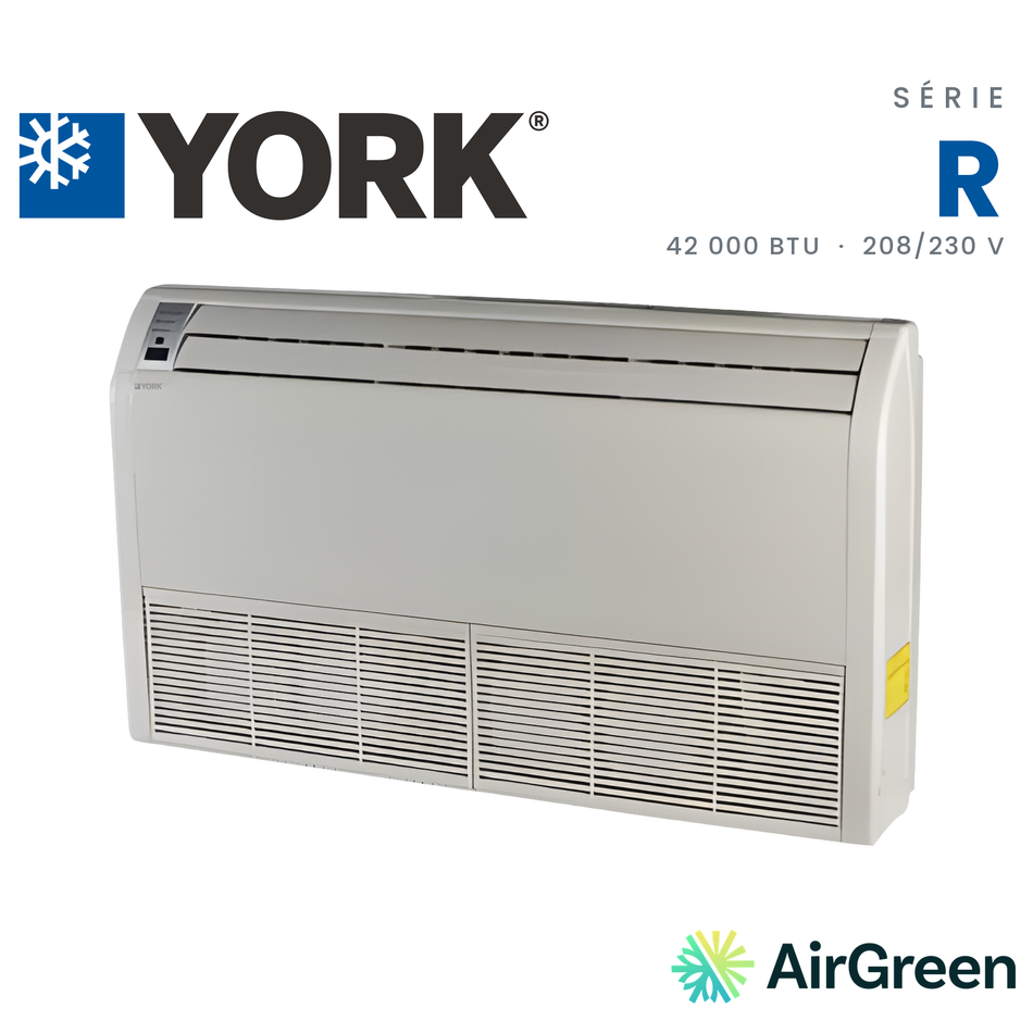 Climatiseur console de plancher/plafond YORK Série R 20 SEER 42 000 BTU, unité intérieure convertible plafond ou sol