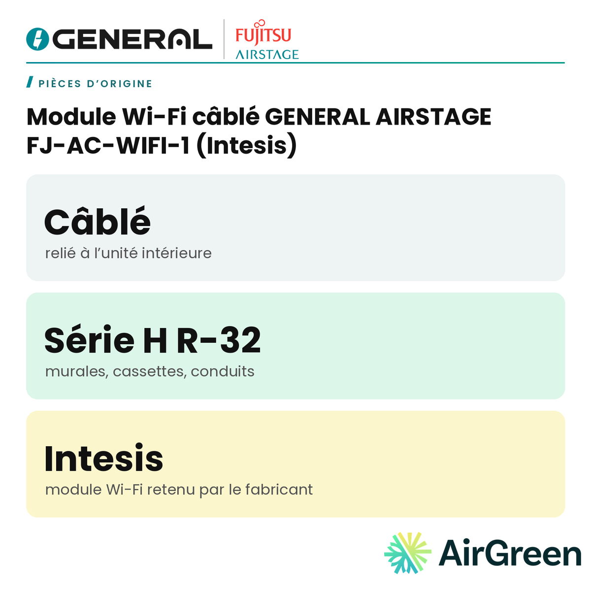 Module Wi-Fi câblé GENERAL AIRSTAGE FJ-AC-WIFI-1 (Intesis) – carte principale | Montréal, Laval, Longueuil, Rive-Sud, Rive-Nord