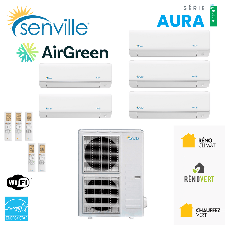 Thermopompe 5-Zones SENVILLE R454B | 48000 BTU