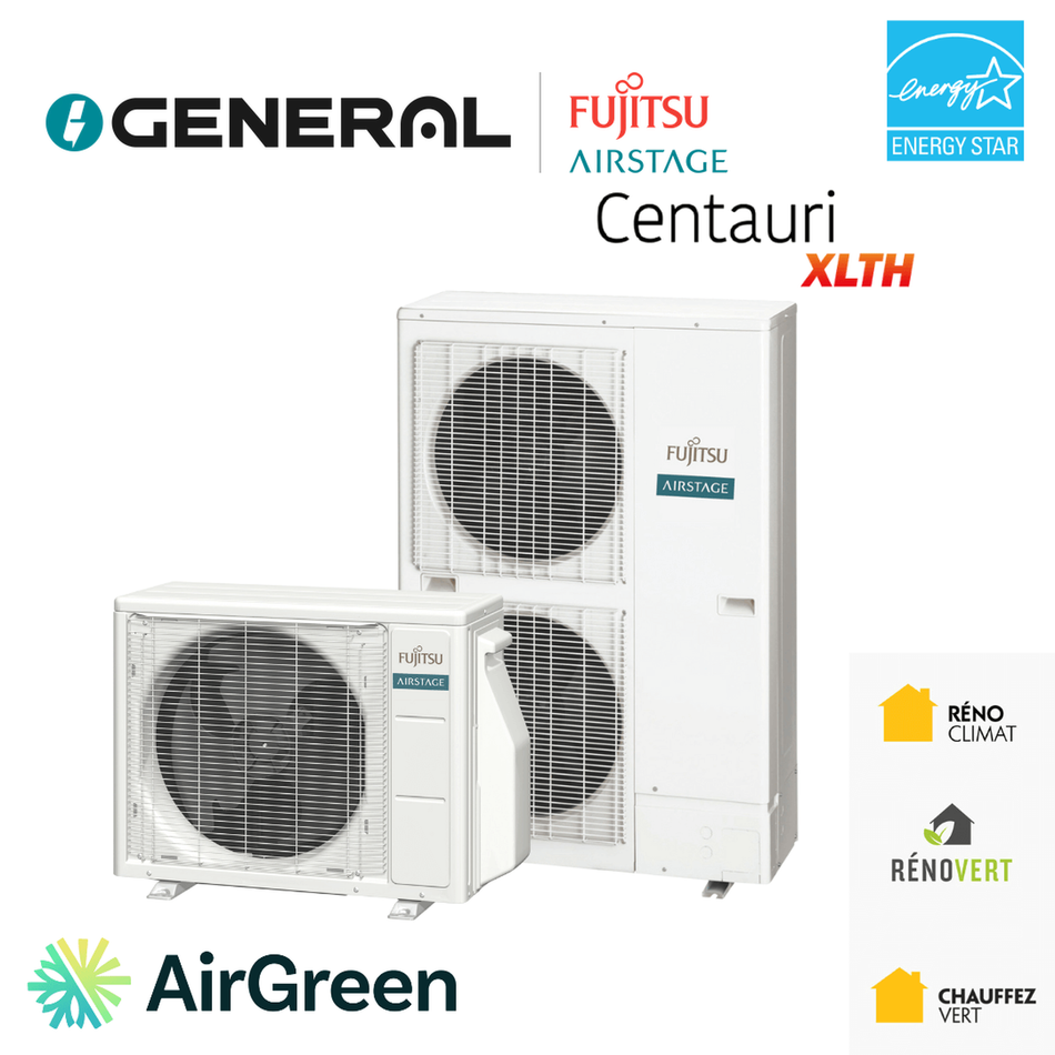 Thermopompe centrale GENERAL AIRSTAGE Centauri XLTH 36 000 BTU – carte principale | Montréal, Laval, Longueuil, Rive-Sud, Rive-Nord