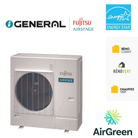 Thermopompe centrale GENERAL AIRSTAGE 30LUAH1M 30 000 BTU – carte principale | Montréal, Laval, Longueuil, Rive-Sud, Rive-Nord
