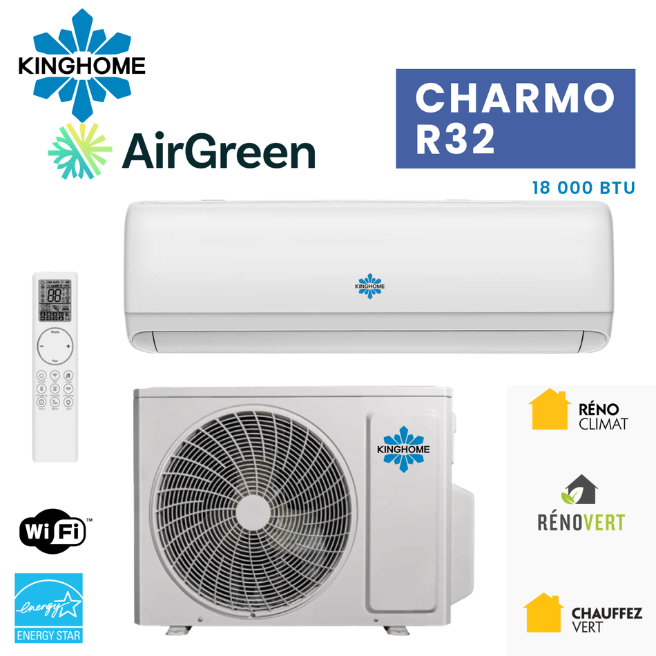 Thermopompe Murale KINGHOME Charmo R32 18000 BTU – photo principale – Montréal, Laval, Longueuil