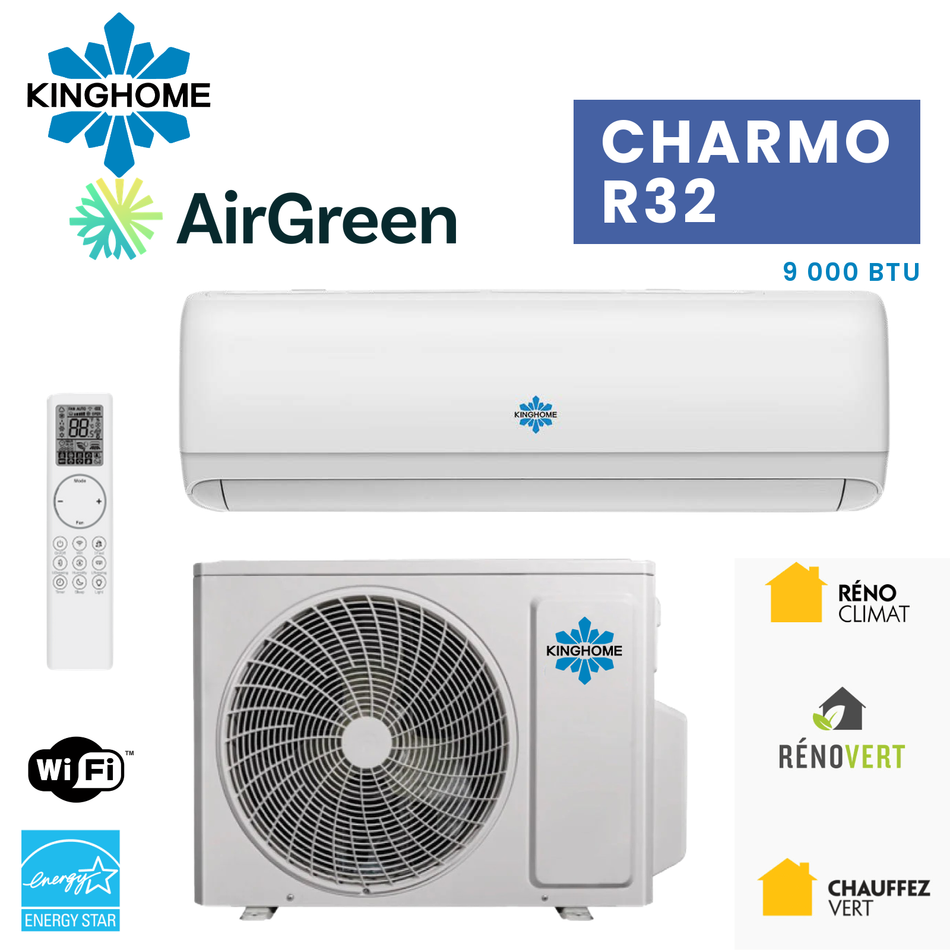 Thermopompe Murale KINGHOME Charmo R32 9000 BTU 220V – photo principale – Montréal, Laval, Longueuil