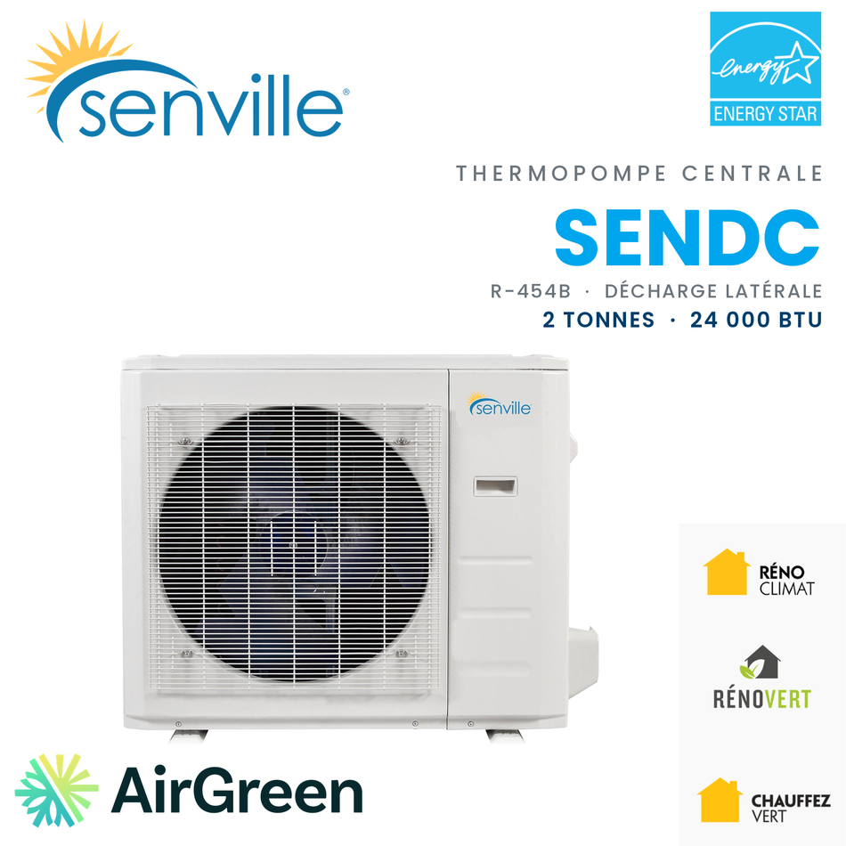 Thermopompe Centrale SENVILLE R454B | 2 Tonnes - 24000 BTU